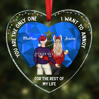 Christmas Couple You Are The Only One Stained Acrylic - Personalized Custom Shaped Acrylic Ornament