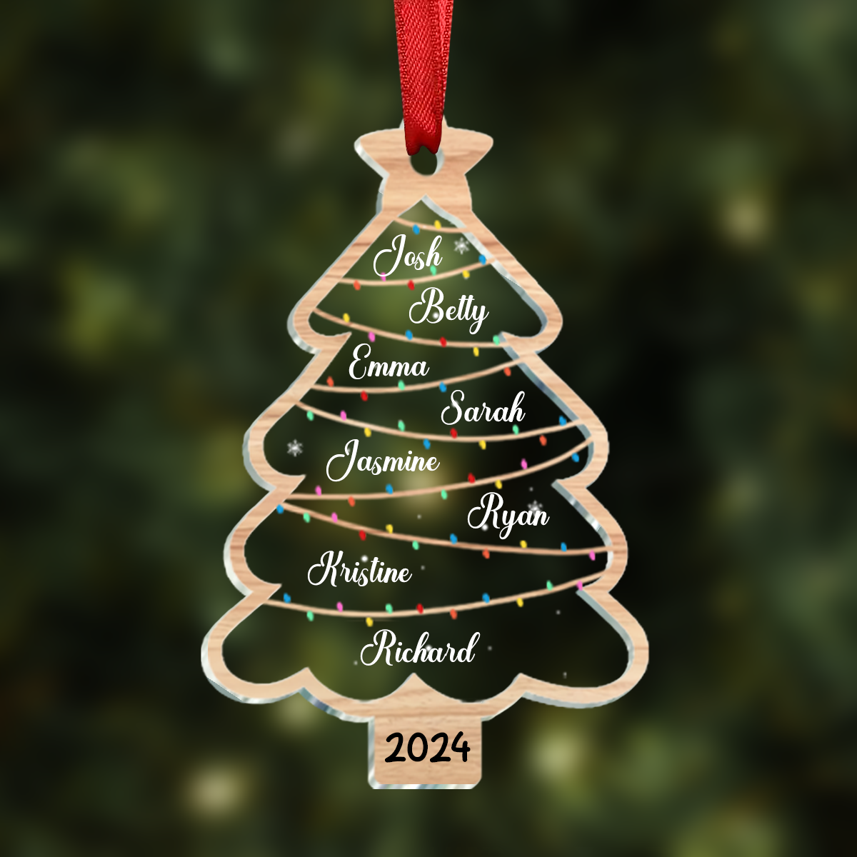 Wish You A Wonderful Christmas - Family Personalized Custom Ornament - Acrylic Custom Shaped - Christmas Gift For Family Members