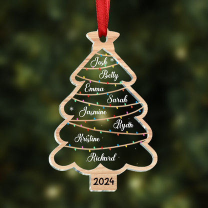 Wish You A Wonderful Christmas - Family Personalized Custom Ornament - Acrylic Custom Shaped - Christmas Gift For Family Members