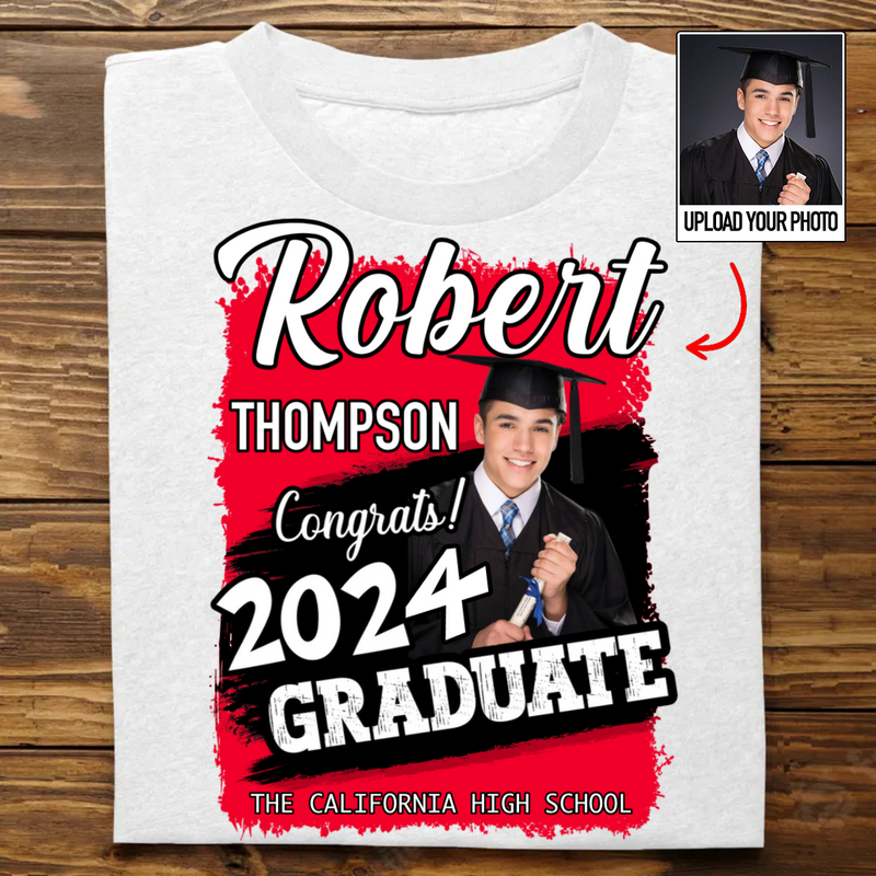 Graduation - Custom Photo Congrats 2024 Graduation - Personalized Unisex T-Shirt