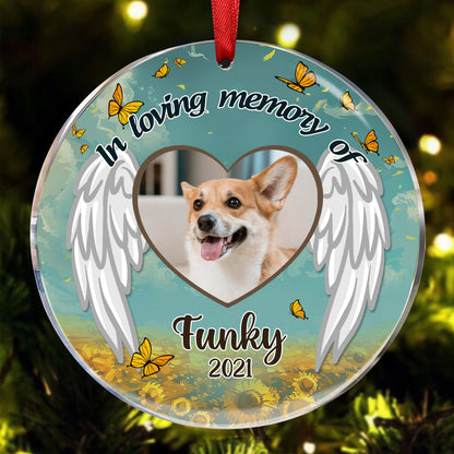 In Loving Memory Dogs Memorial Photo Personalized Circle Ornament