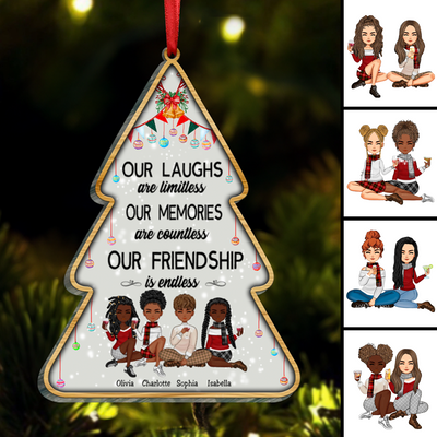 Besties - Our Laughs Are Limitless Our Memories Are Countless Our Friendship Is Endless - Personalized Acrylic Ornament