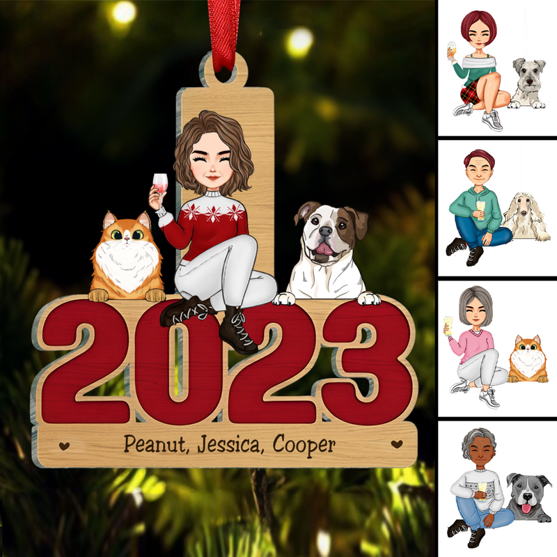 Pet Lovers -  May Your Christmas Be Furry And Bright - Personalize Acrylic Ornament