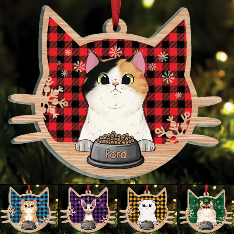 Cat Lovers - Meowy Christmas - Personalized Circle Ornament