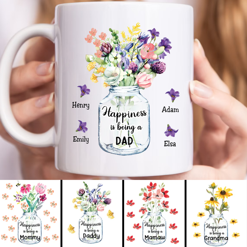 Family - Happiness Is Being A Dad - Personalized Mug