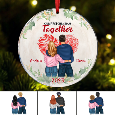 Couple - Our First Christmas Together - Personalized Circle Ornament (NM)