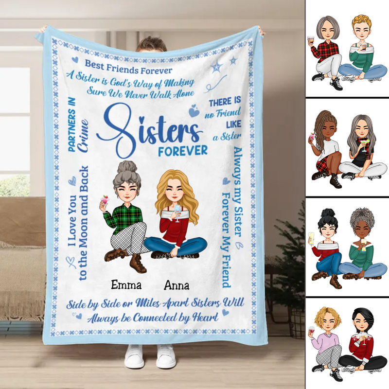 Sisters - Sisters Forever - Personalized Blanket (NM)