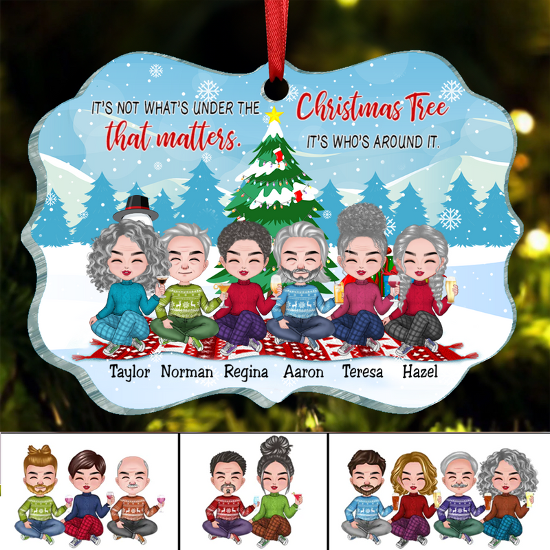 Friends - Best Friends Around The Christmas Tree - Personalized Acrylic Ornament