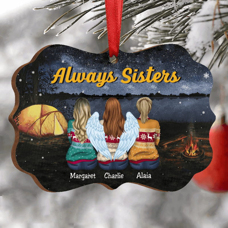 Sisters - Always Sisters - Personalized Christmas Acrylic Ornament - Makezbright Gifts