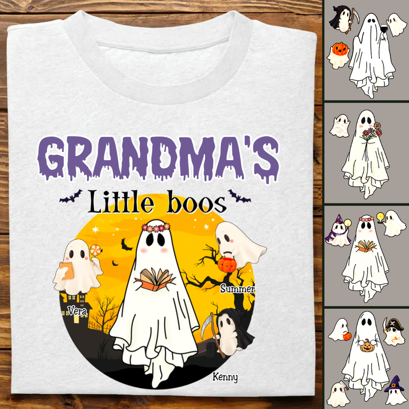 Grandma - Halloween Gift For Grandma Little Boos Shirt - Personalized Unisex T-Shirt