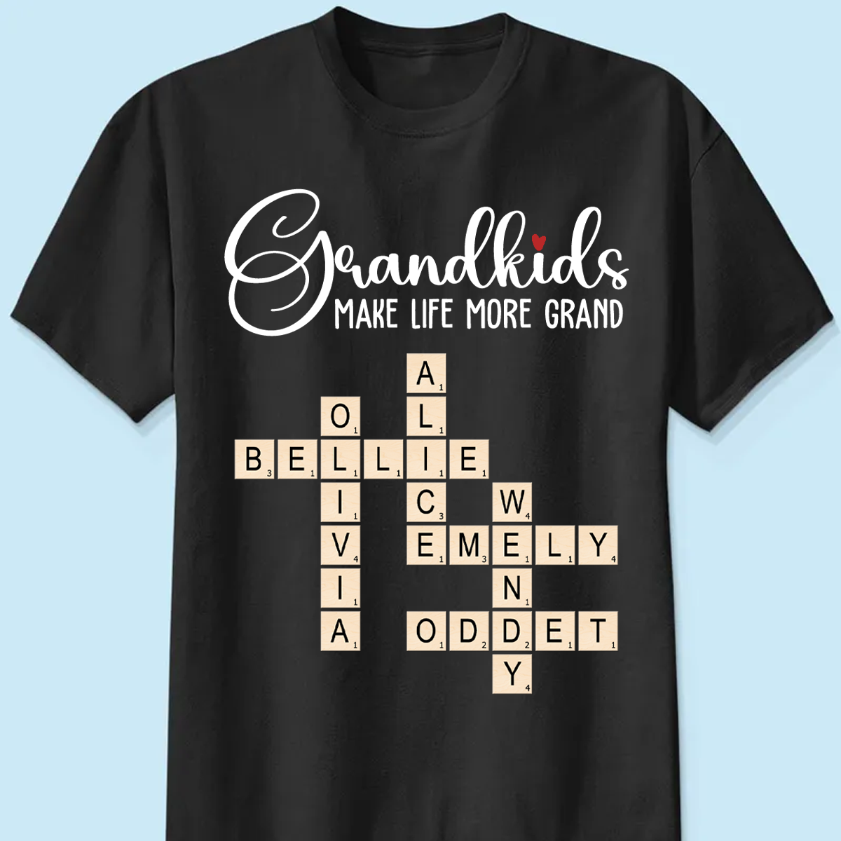 Crossword Grandkids Make Life More Grand - Personalized T Shirt