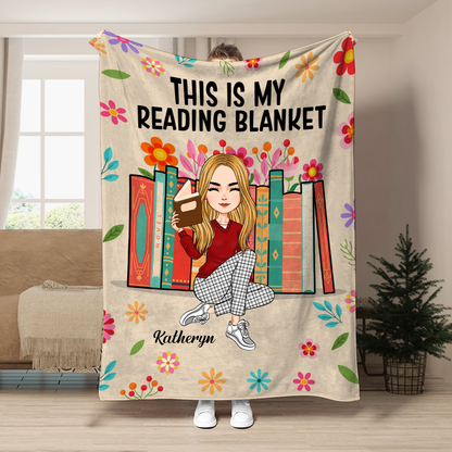 Book Flower My Reading Blanket - Personalized Fleece Blanket