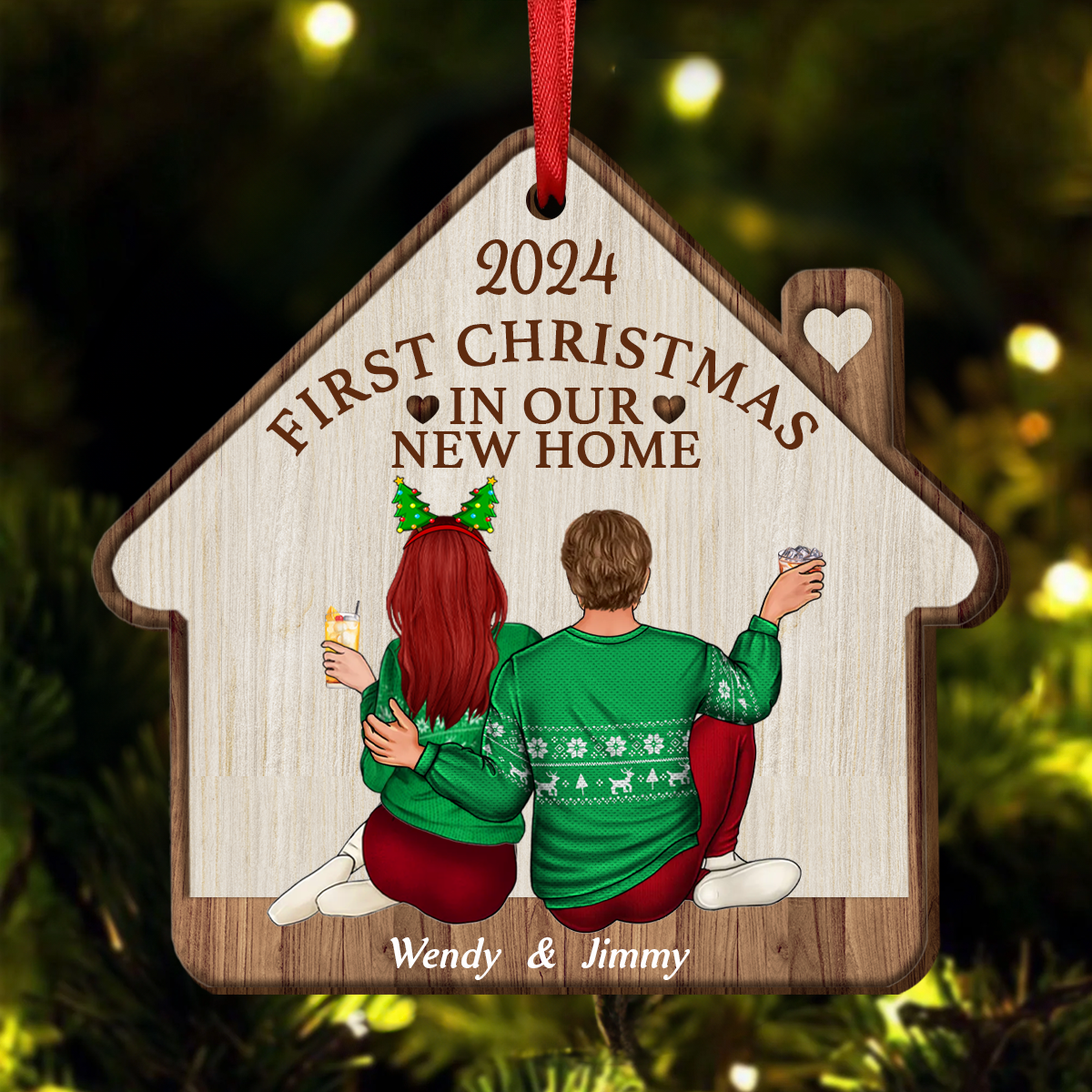 First Christmas In Our New Home - Personalized Custom Shaped Wooden Ornament