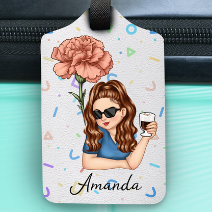 Birth Month Flower Travel Lover - Personalized Luggage Tag