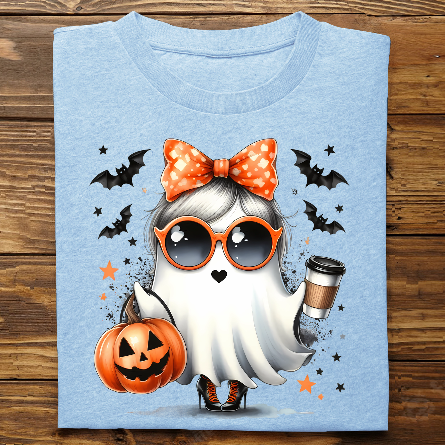 Stylish Fashion Ghost Girl, Cute Ghost Shirt, Halloween Shirt, Cute Halloween T-shirt