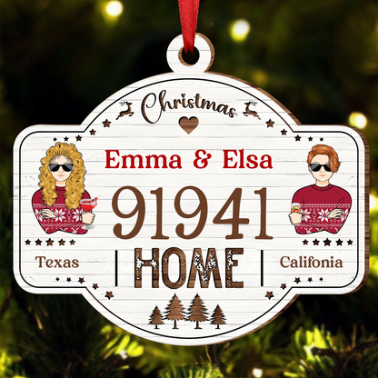 House Number First Christmas In Our New Home - Personalized Custom Shaped Wooden Ornament