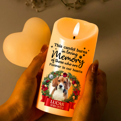 Custom Photo Memorial This Candle Burns In Loving Memory - Personalized Flameless LED Candle