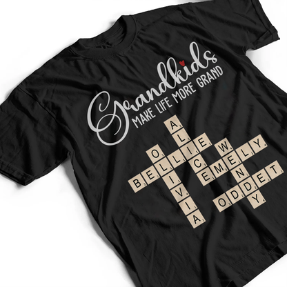 Crossword Grandkids Make Life More Grand - Personalized T Shirt