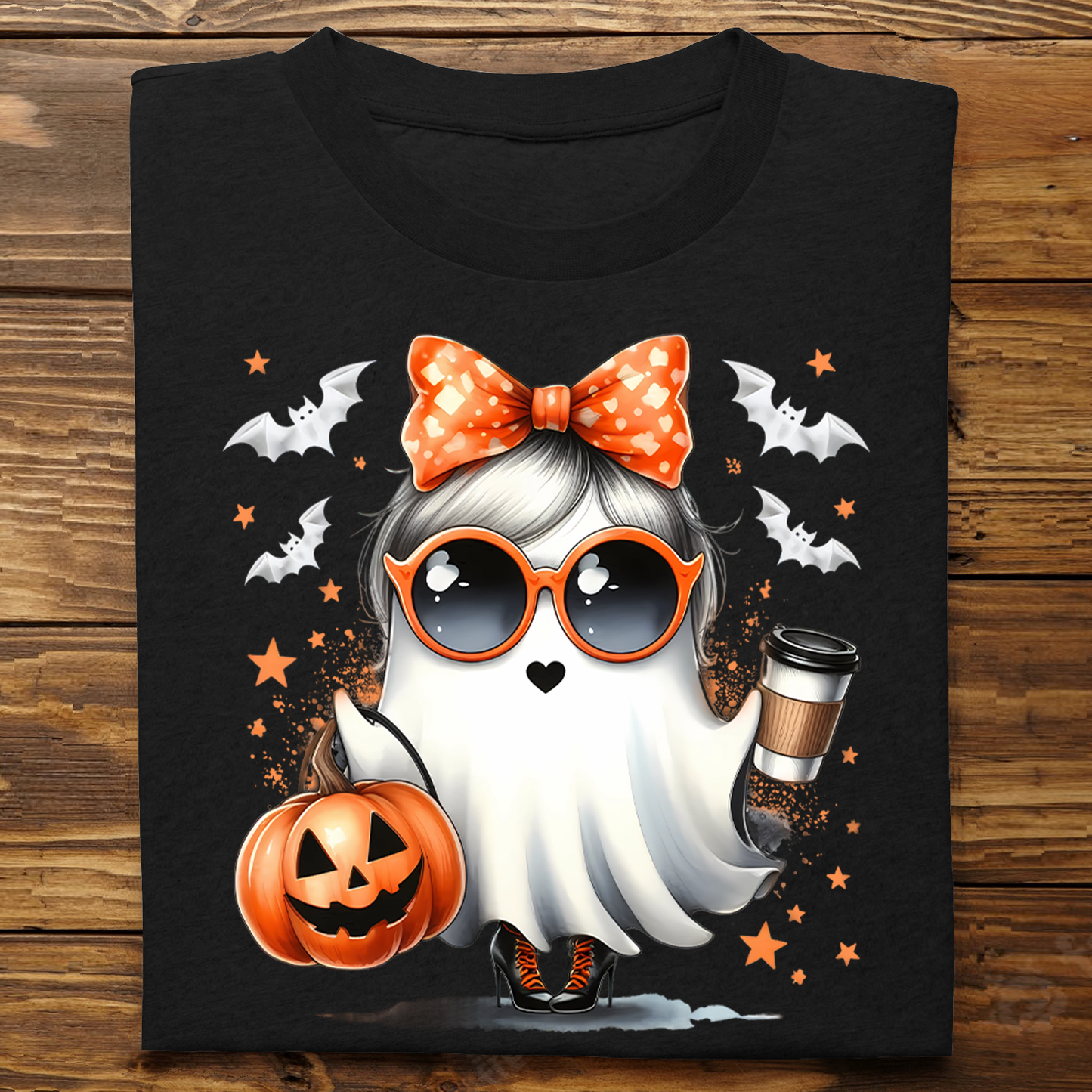 Stylish Fashion Ghost Girl, Cute Ghost Shirt, Halloween Shirt, Cute Halloween T-shirt