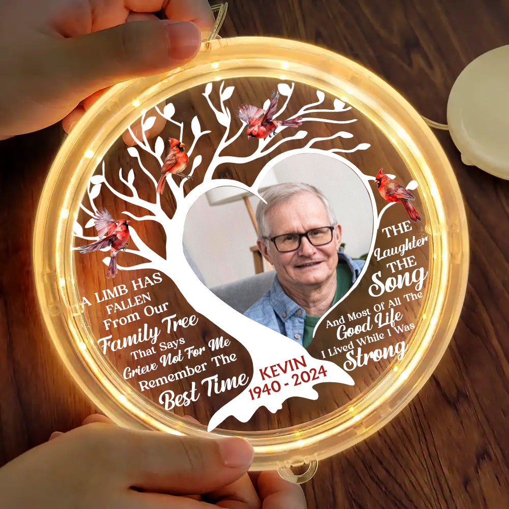 Custom Photo Memorial A Limb Has Fallen From Our Family Tree - Personalized LED Pendant Light