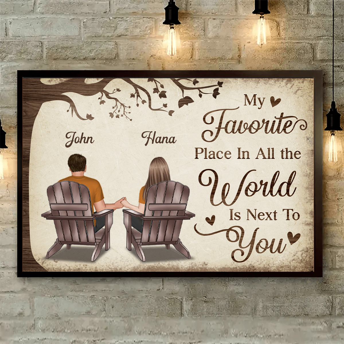 Favorite Place In All The World Couple Back View Personalized Poster