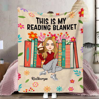 Book Flower My Reading Blanket - Personalized Fleece Blanket