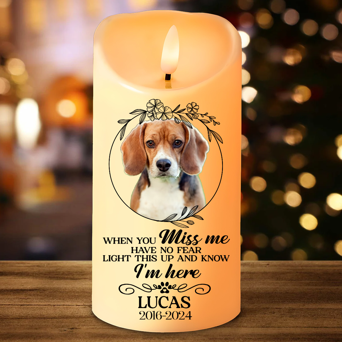 Custom Photo Light This Up And Know I'm Here Memorial - Personalized Flameless LED Candle