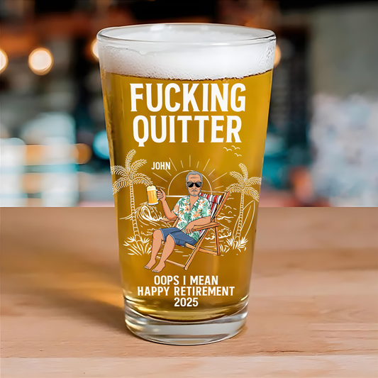 Oops I Mean Happy Retirement - Personalized Beer Glass