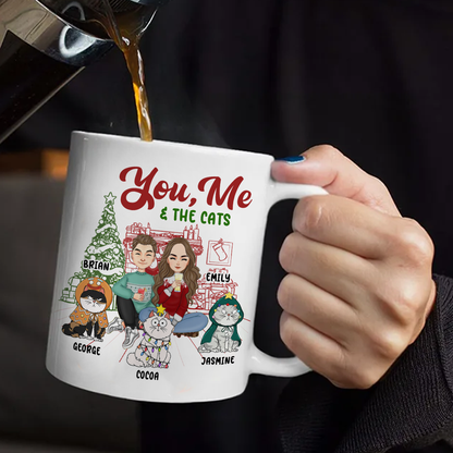 You, Me And The Cats - Personalized Mug