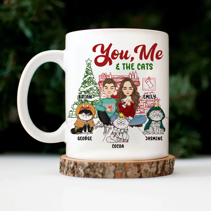 You, Me And The Cats - Personalized Mug