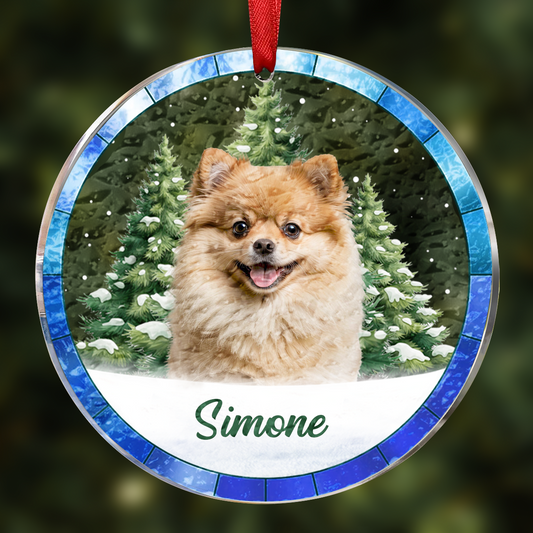 Custom Photo Christmas Pet Lovers - Personalized Acrylic Ornament