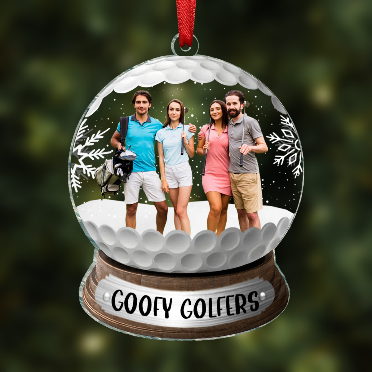 Custom Photo Golf Friends - Personalized Custom Shaped Acrylic Ornament