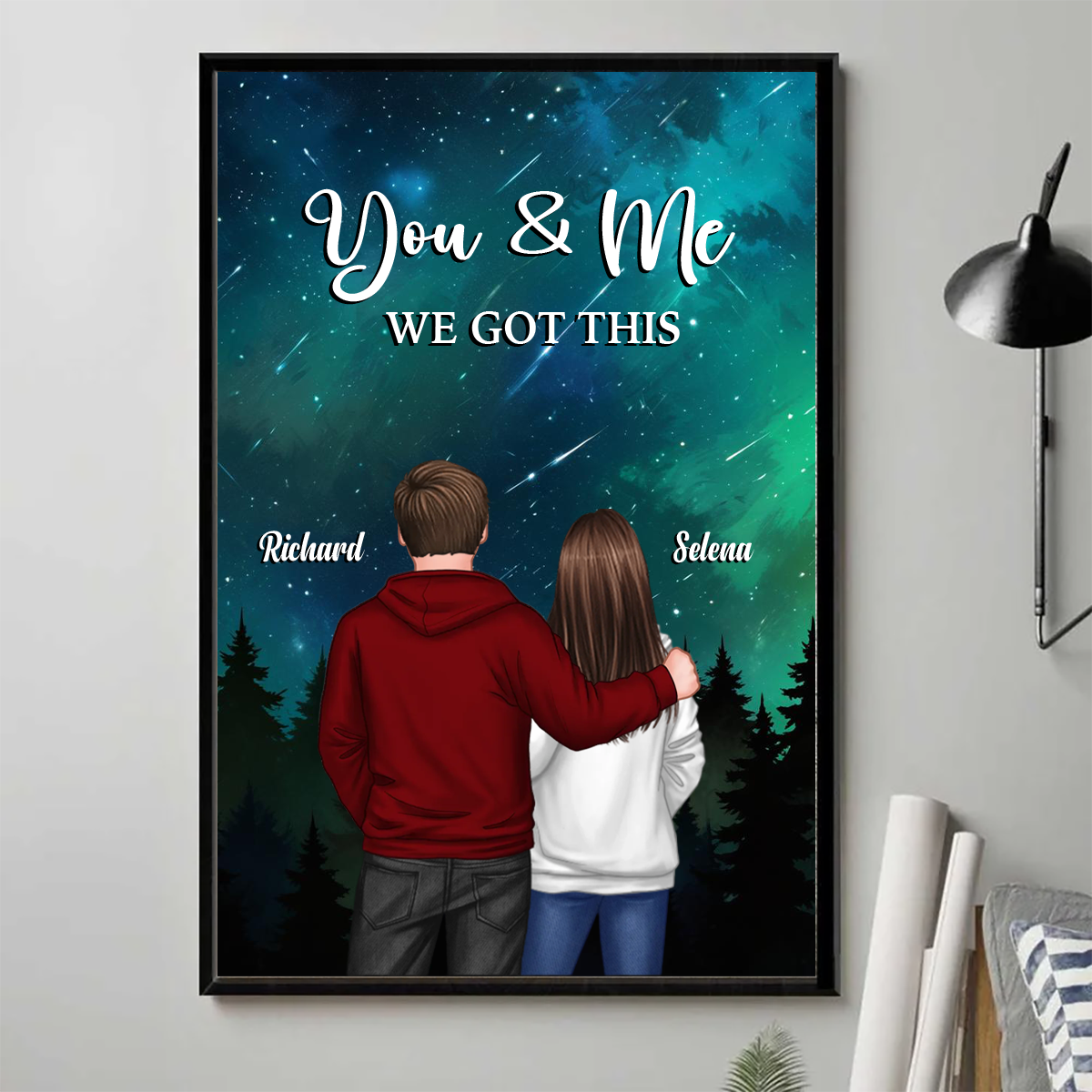 Under The Stars Couple Personalized Poster, Personalized Gift For Couples On Valentine's Day, Anniversary Special Occasion