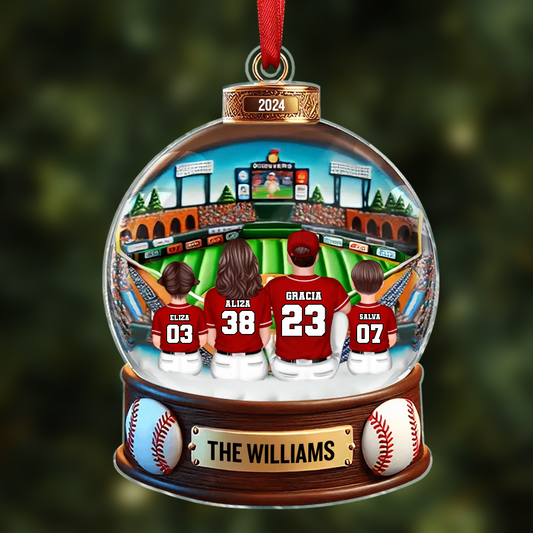 Baseball Family Watching Game Ballpark Sport Lover Personalized Acrylic Ornament