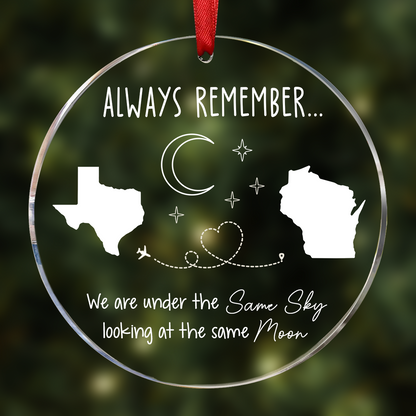 Family Siblings Sisters Besties Long Distance Personalized Acrylic Ornament, Christmas Gift