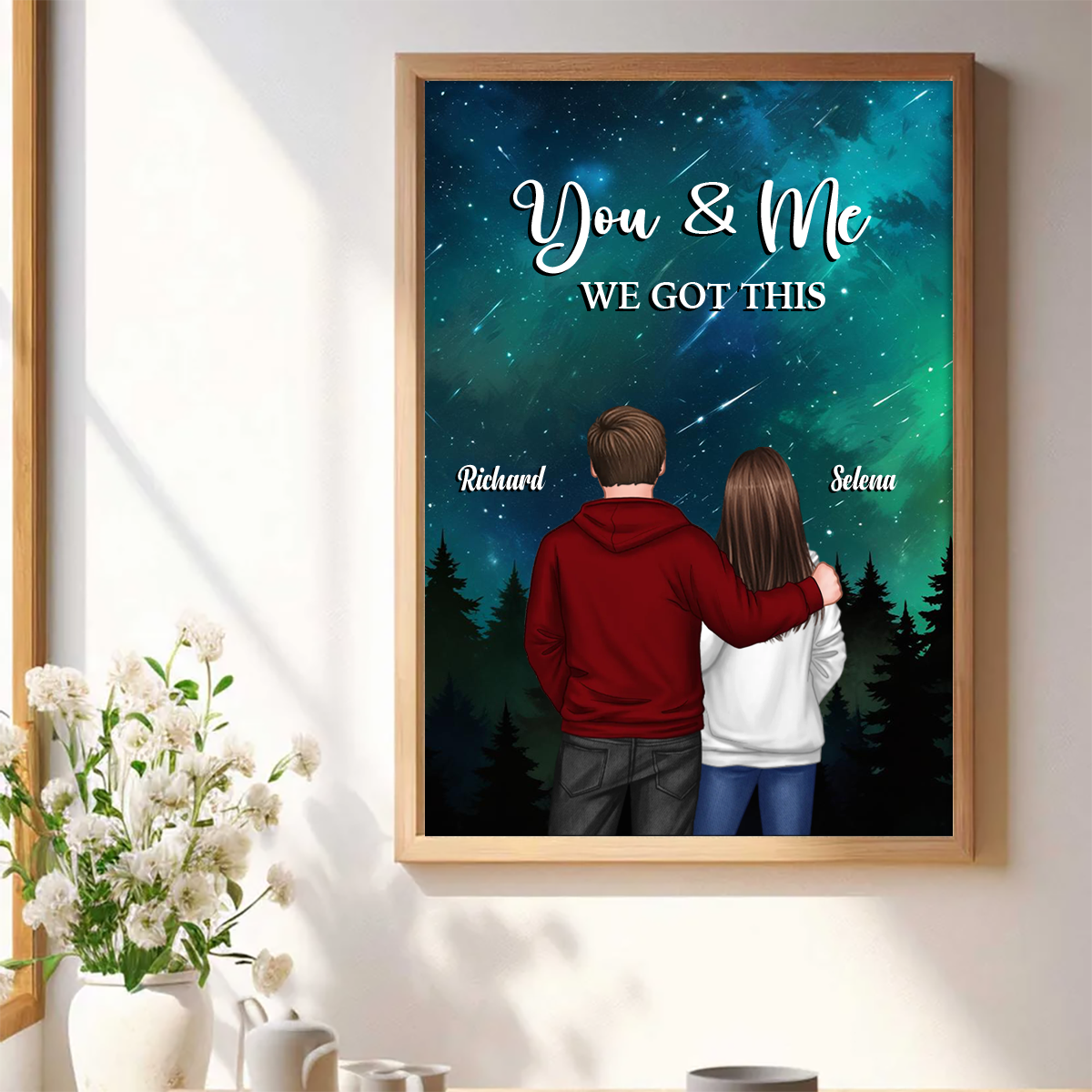 Under The Stars Couple Personalized Poster, Personalized Gift For Couples On Valentine's Day, Anniversary Special Occasion