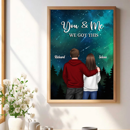 Under The Stars Couple Personalized Poster, Personalized Gift For Couples On Valentine's Day, Anniversary Special Occasion