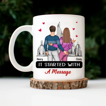 Started With A Message Couples - Personalized Mug