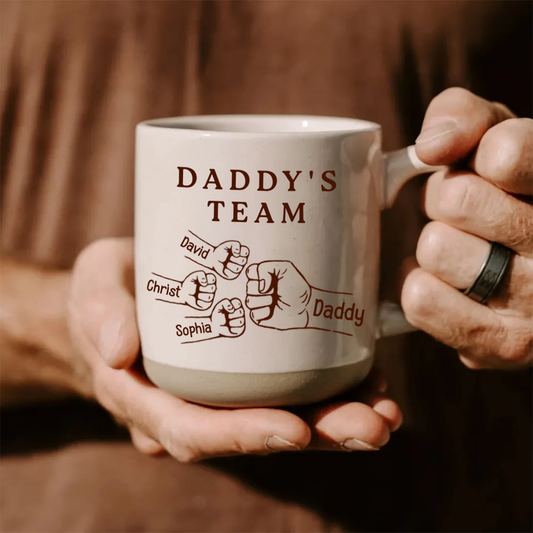 Best Dad Ever Fist Bump Personalized Potter Mug, Father's Day Gift for Dad