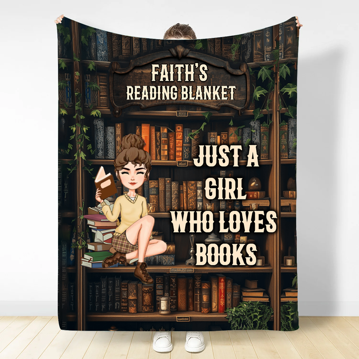 Just A Girl Boy Who Loves Books - Personalized Fleece Blanket, Sherpa Blanket