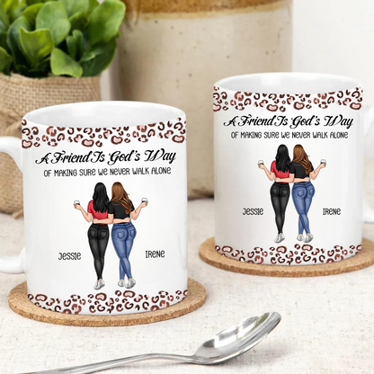 Friends We Never Walk Alone - Personalized White Edge-to-Edge Mug