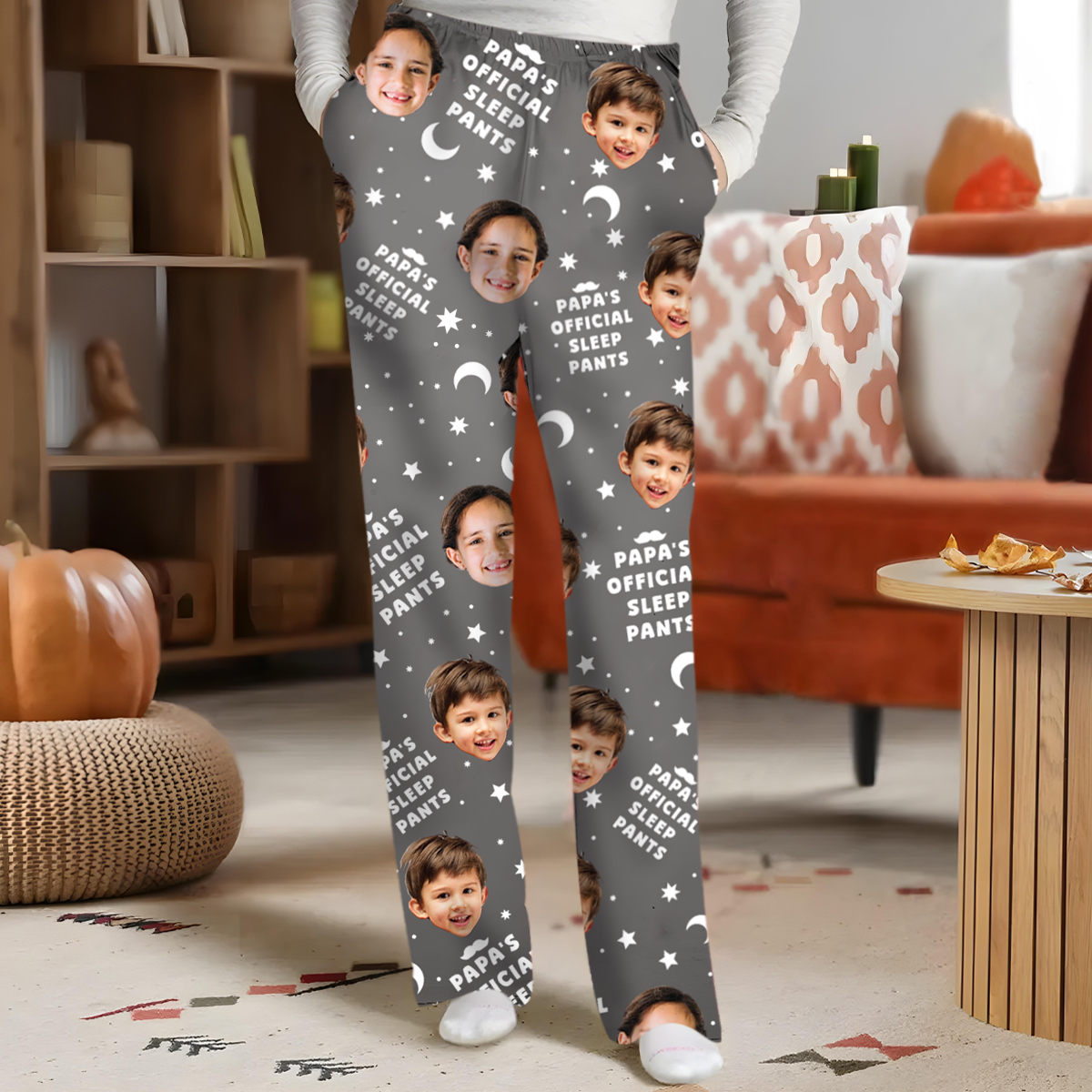 Custom Photo Papa's Official Sleep Pants - Personalized Pajama Pants