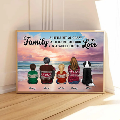 Family Whole Lot Of Love Realistic Beach Landscape - Personalized Poster