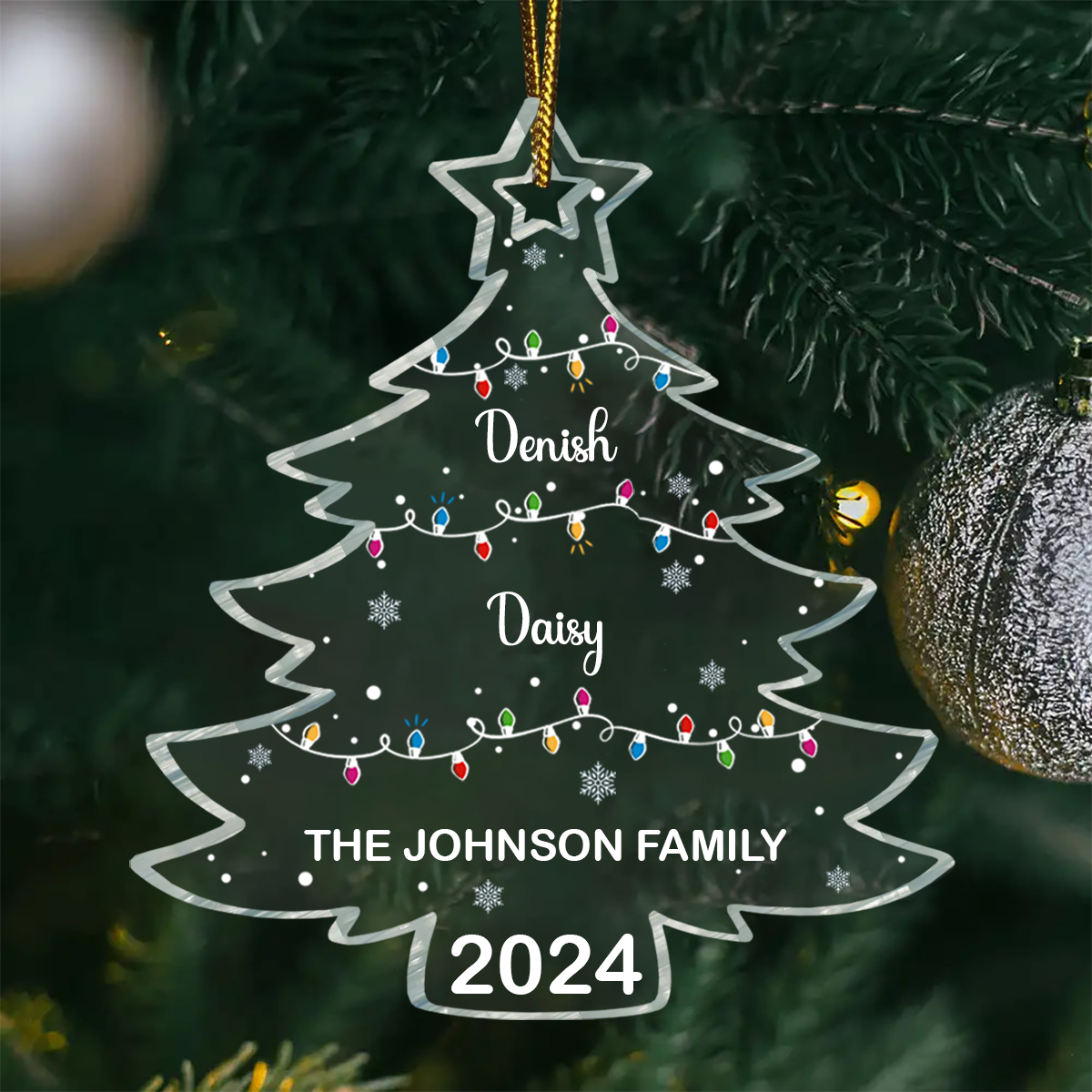 Christmas Tree Family - Personalized Custom Shaped Acrylic Ornament