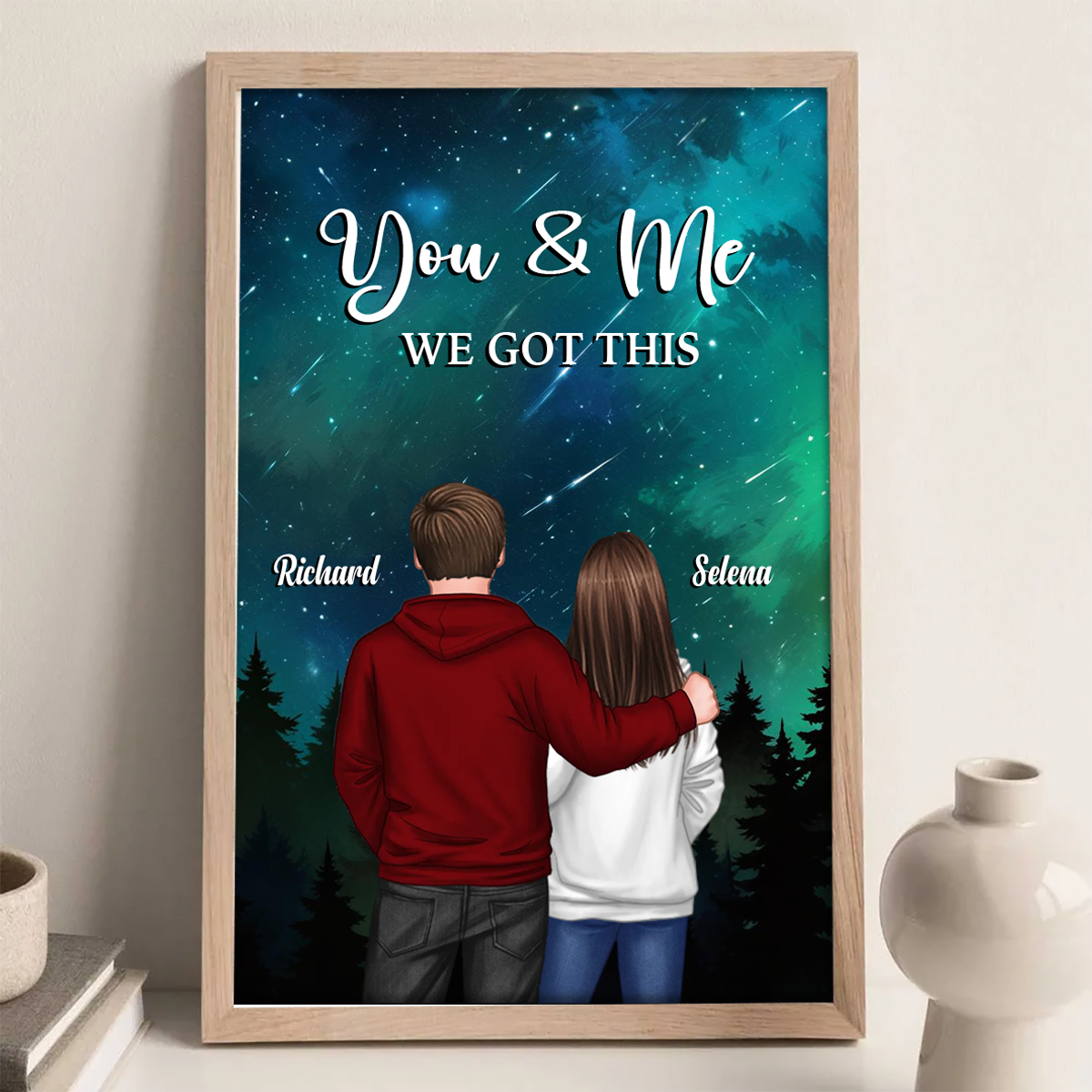 Under The Stars Couple Personalized Poster, Personalized Gift For Couples On Valentine's Day, Anniversary Special Occasion