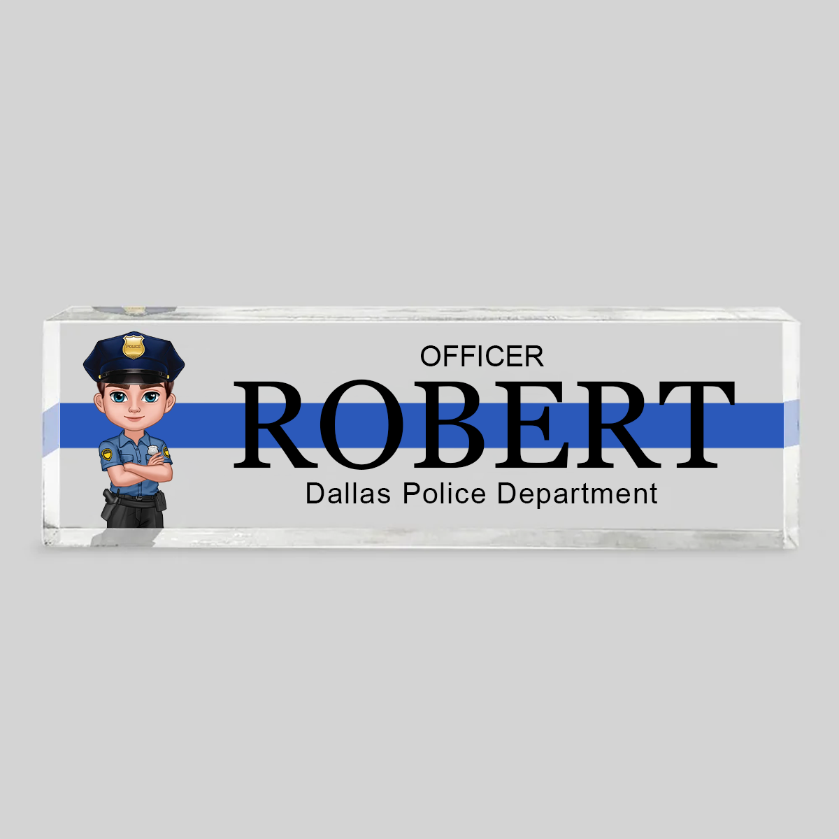 Law Enforcement Personalized Acrylic Desk Name Plate, Appreciation Gift For Police Officers, Sheriff, Deputy Sheriff