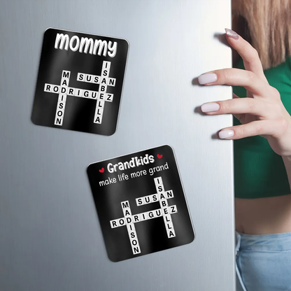 The Greatest Gift You Ever Know Crossword Puzzle Art Gift For Grandma Personalized Acrylic Fridge Magnet