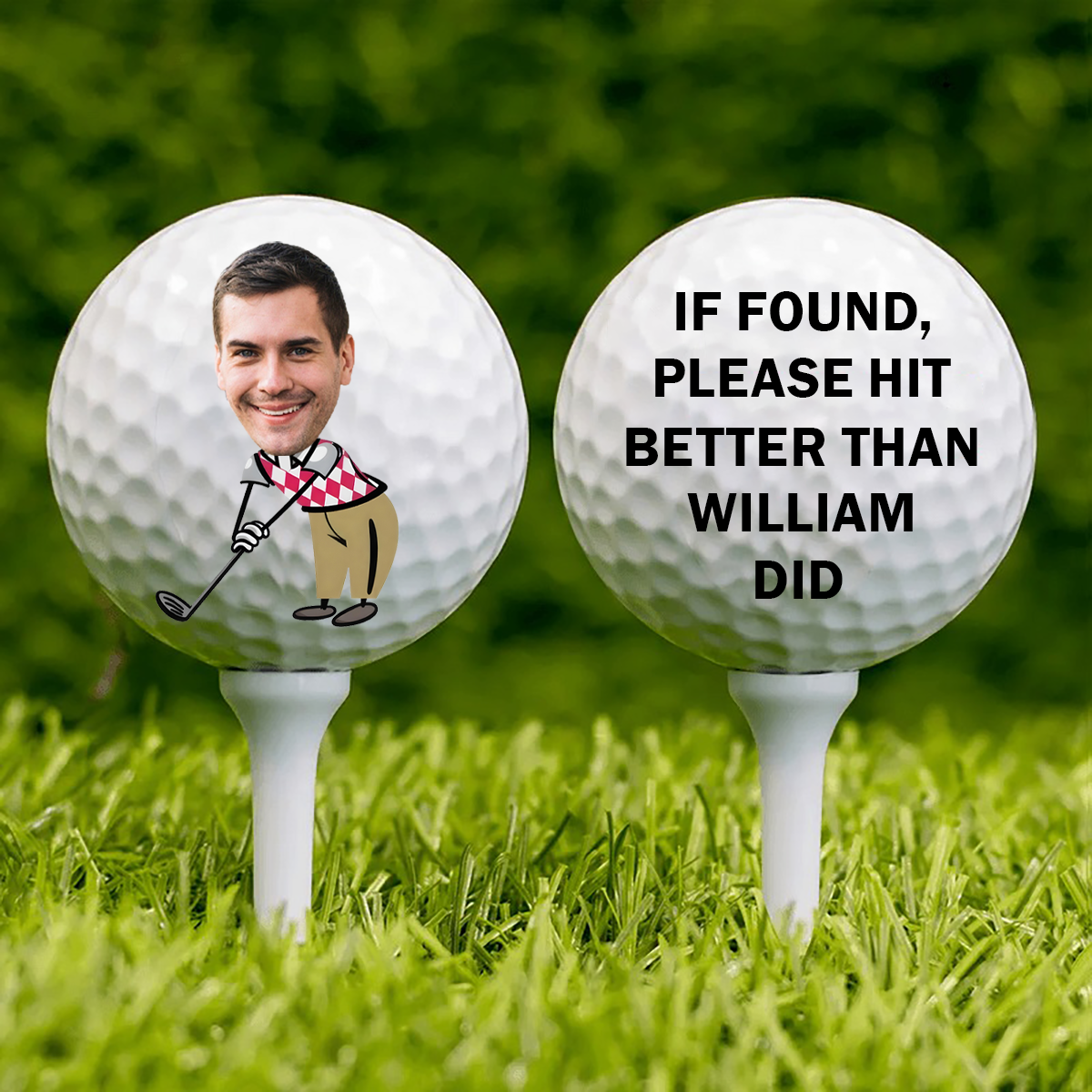 Custom Photo If Found Please Hit Better Than Funny Art - Personalized Golf Ball