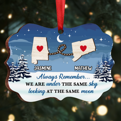 Always Remember We Are Under The Same Sky - Personalized Wooden Ornament