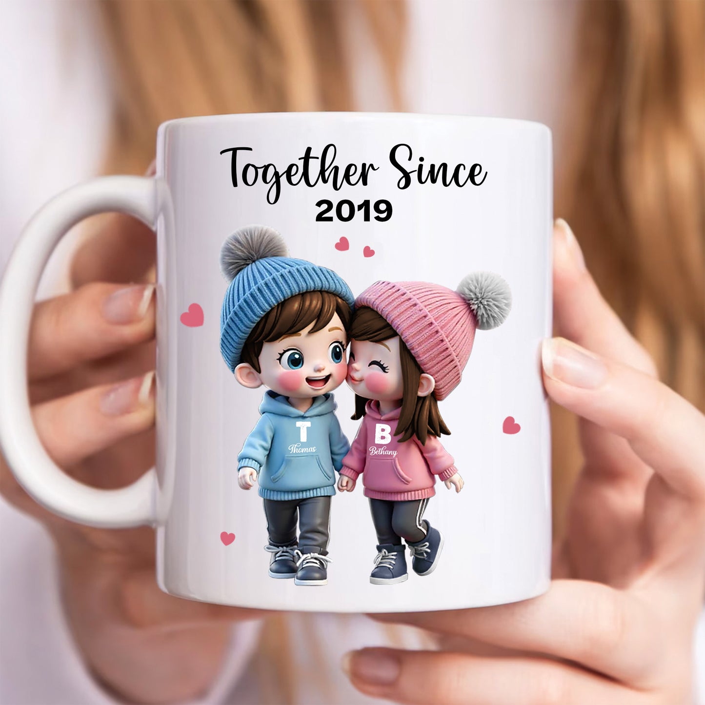 Cute Cartoon Couple Together Since - Personalized Mug